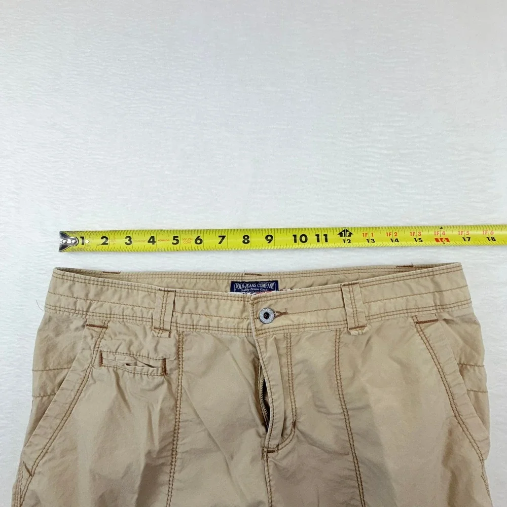 Polo‎ Jeans Company by Ralph Lauren Khaki Cargo Shorts Sz 10 Utility Floral Trim